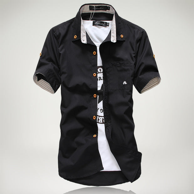 Angelo Ricci™ Embroidery Short Sleeve Color Shirts
