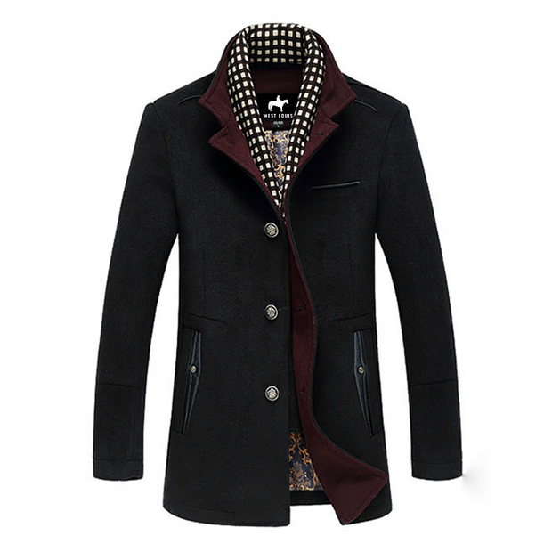 Angelo Ricci™ Splice Woolen Overcoat