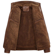 Angelo Ricci™ PU Leather Plus Velvet Stand Collar Jacket