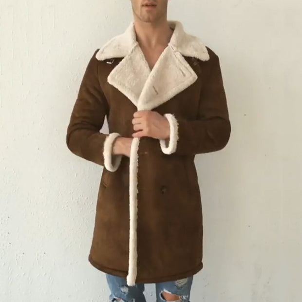 Angelo Ricci™ Brand Suede Inside Fleece Thick Coat