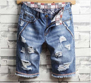 Angelo Ricci™ Ripped Bermuda Denim Shorts