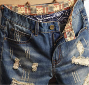 Angelo Ricci™ Ripped Bermuda Denim Shorts