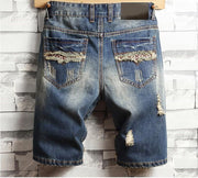 Angelo Ricci™ Ripped Bermuda Denim Shorts