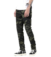 Angelo Ricci™ Ripped Distressed Camouflage Streetwear Denim Jeans