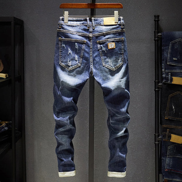 Angelo Ricci™ Destroyed Torn Stylish Streetwear Jeans