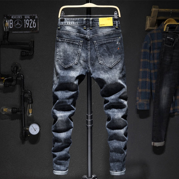 Angelo Ricci™ Stretch Ripped Distressed Streetwear Jeans