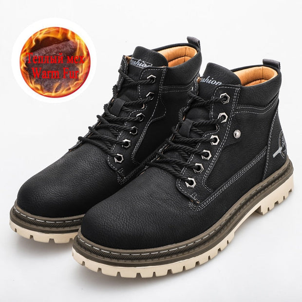 Angelo Ricci™ Warm Fur Snow Outdoor Leather Boots