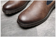 Angelo Ricci™ Handmade Leather Elastic Strap Business Chelsea Boots