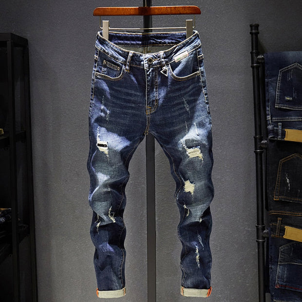 Angelo Ricci™ Destroyed Torn Stylish Streetwear Jeans