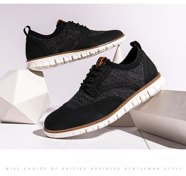 Angelo Ricci™ Breathable Lightweight Brogue Men Casual Shoes