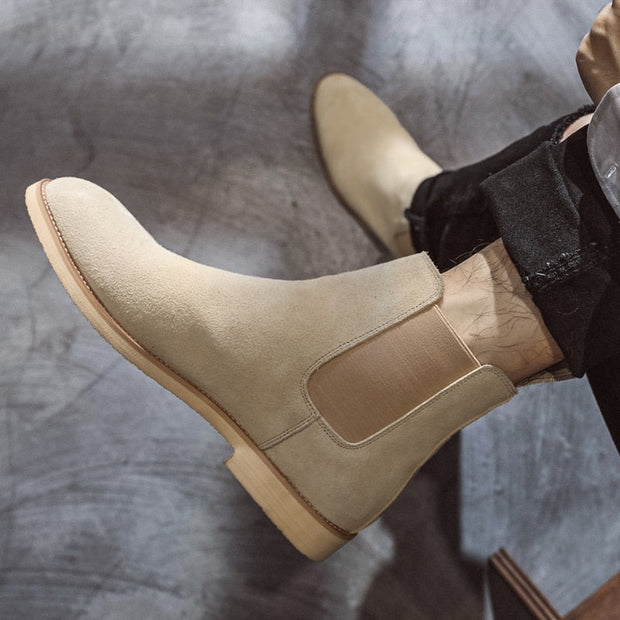 Angelo Ricci™ Classic Cow Suede Leather Chelsea Boots