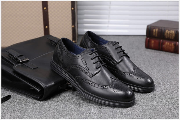 Angelo Ricci™ Genuine Leather Brogue Business Style Elegant Shoes