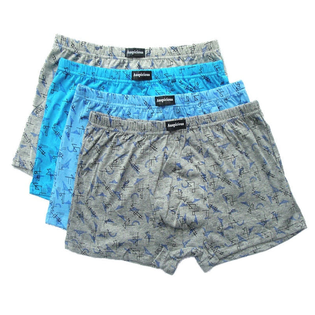 Angelo Ricci™ 5pcs/Lot 100% Cotton Mid-Rise Loose Comfortable Boxer