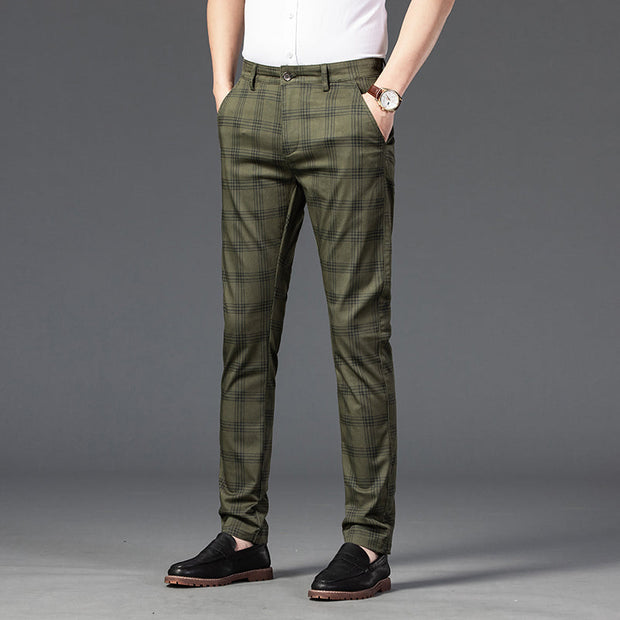 Angelo Ricci™ Brand Plaid Business-Men Style Dress Pants