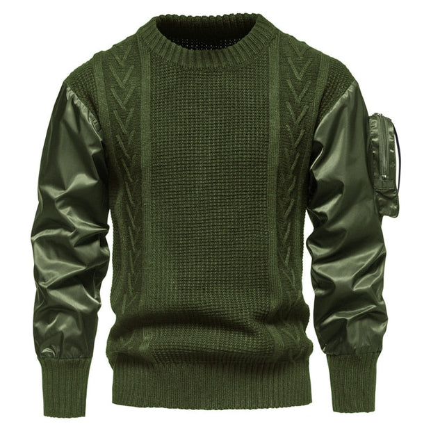 Angelo Ricci™ Tactical Patchwork Arm Pocket Designer Pullover