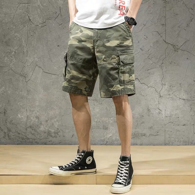 Angelo Ricci™ Fashion Brand Pure Cotton Trendy Camouflage Shorts