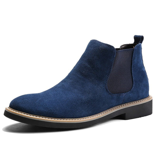 Angelo Ricci™ Designer Pointed Toe Suede Chelsea Boots