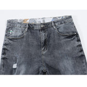 Angelo Ricci™ Grey Stretch Slim Fit Jean Shorts