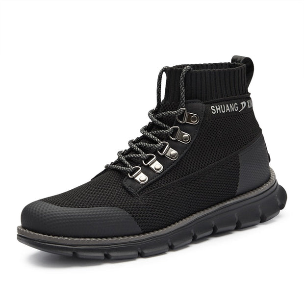 Angelo Ricci™ Designer Mesh Leather Lace Up Hiking Boots