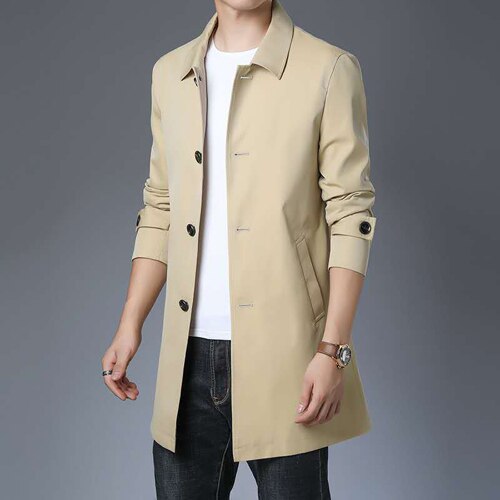 Angelo Ricci™ Executive Business Solid Trench Coat