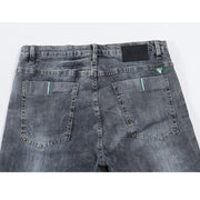 Angelo Ricci™ Grey Stretch Slim Fit Jean Shorts