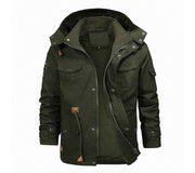 Angelo Ricci™ Casual Outwear Men Fleece Warm Hooded Coat