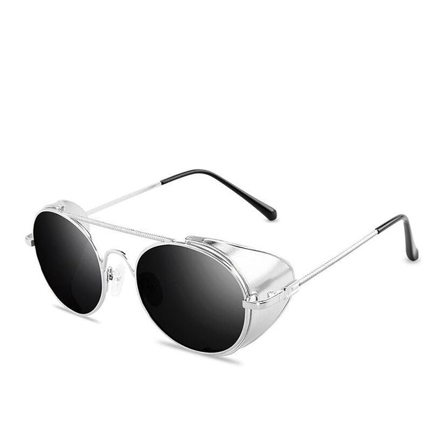 Angelo Ricci™ Retro Steampunk Style Round Metal Frame Sunglasses