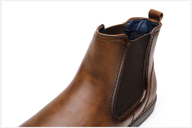 Angelo Ricci™ Designer Leather Comfortable Slip-On Chelsea Boots