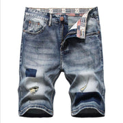 Angelo Ricci™ Ripped Bermuda Fashion Cotton Jeans Shorts