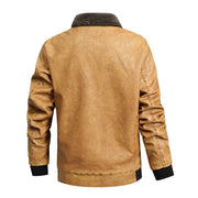 Angelo Ricci™ Fleece Collar Business Style Leather Jacket