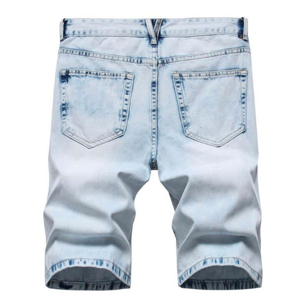 Angelo Ricci™ Ripped Bermuda Fashion Cotton Jeans Shorts