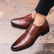 Angelo Ricci™ Double Monk Strap Oxford Leather Dress Shoes