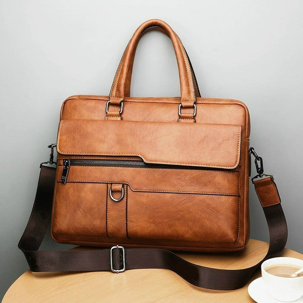 Angelo Ricci™ Exclusive Design Split Leather Briefcase