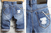 Angelo Ricci™ Ripped Bermuda Denim Shorts