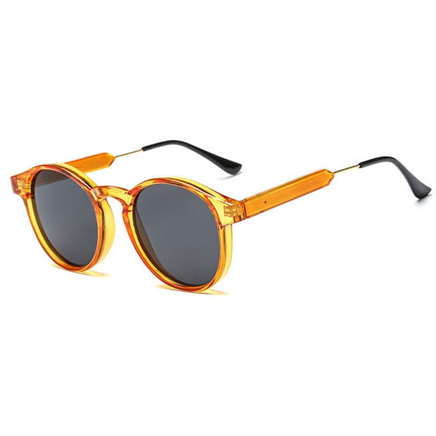 Angelo Ricci™ Retro Round Brand Design Transparent Sunglasses