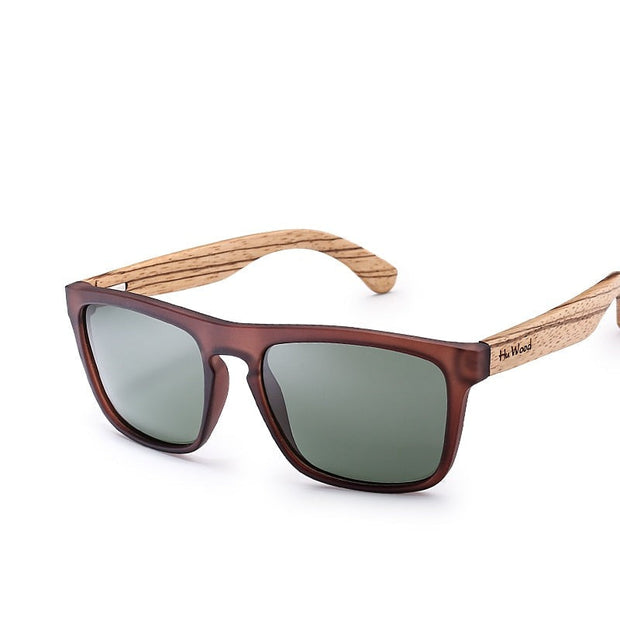 Angelo Ricci™ Designer Natural Bamboo Polarized Men Shades Sunglasses