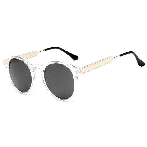 Angelo Ricci™ Retro Round Brand Design Transparent Sunglasses