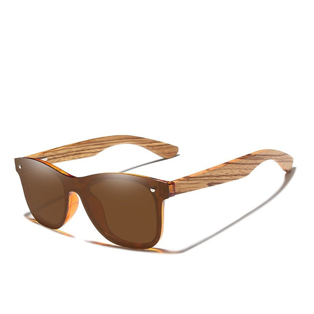 Angelo Ricci™ Wooden Frame Mirror Flat Lens Eyewear Sunglasses
