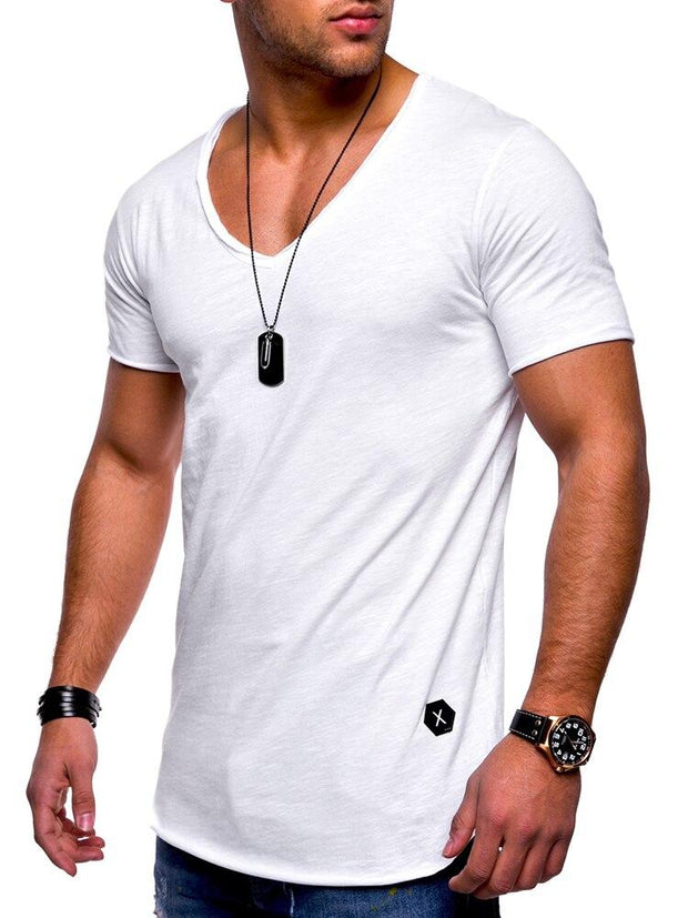 Angelo Ricci™ Deep V-Neck Brand T-Shirt