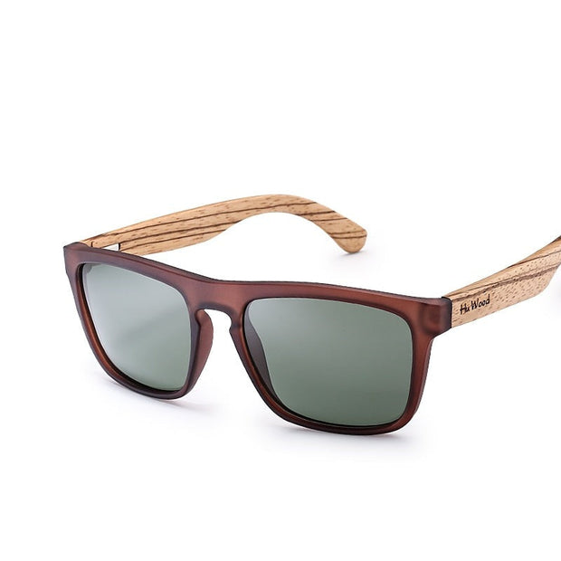 Angelo Ricci™ Designer Natural Bamboo Polarized Men Shades Sunglasses