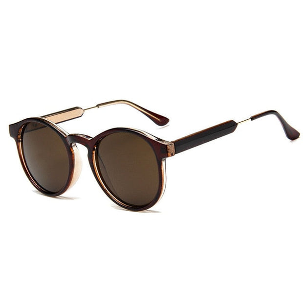 Angelo Ricci™ Retro Round Brand Design Transparent Sunglasses