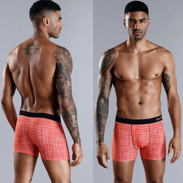 Angelo Ricci™ Plaid Pattern Cotton Men Boxers