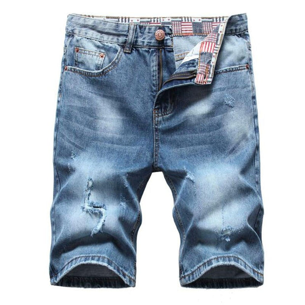 Angelo Ricci™ Ripped Bermuda Fashion Cotton Jeans Shorts