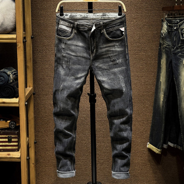 Angelo Ricci™ Brand Black Street Style Denim Jeans