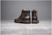 Angelo Ricci™ Designer Office Formal Round-Toe Leather Boots