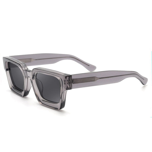 Angelo Ricci™ Thick Crystal Acetate Square Polarized Sunglasses