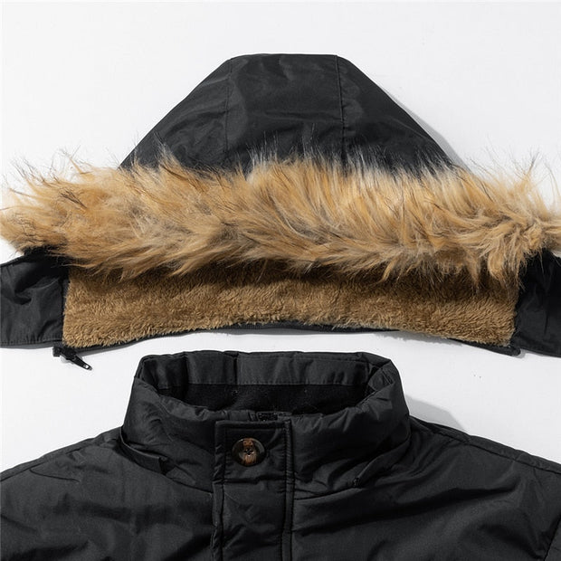 Angelo Ricci™ Winter Alpine Polar Thick Windproof Fur Hooded Parka