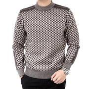 Angelo Ricci™ Autumn Plaid Pattern Knitted Sweater