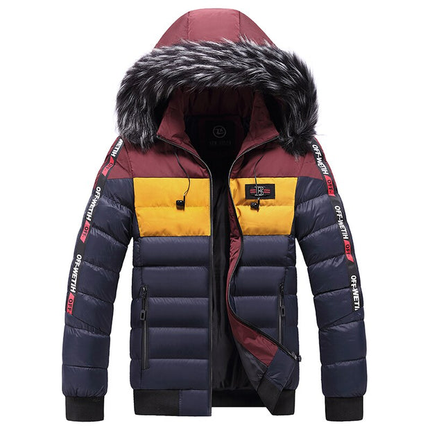 Angelo Ricci™ Patchwork Thick Warm Fur Hood Waterproof Parka