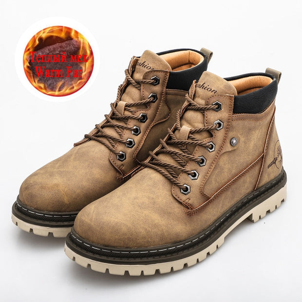 Angelo Ricci™ Warm Fur Snow Outdoor Leather Boots